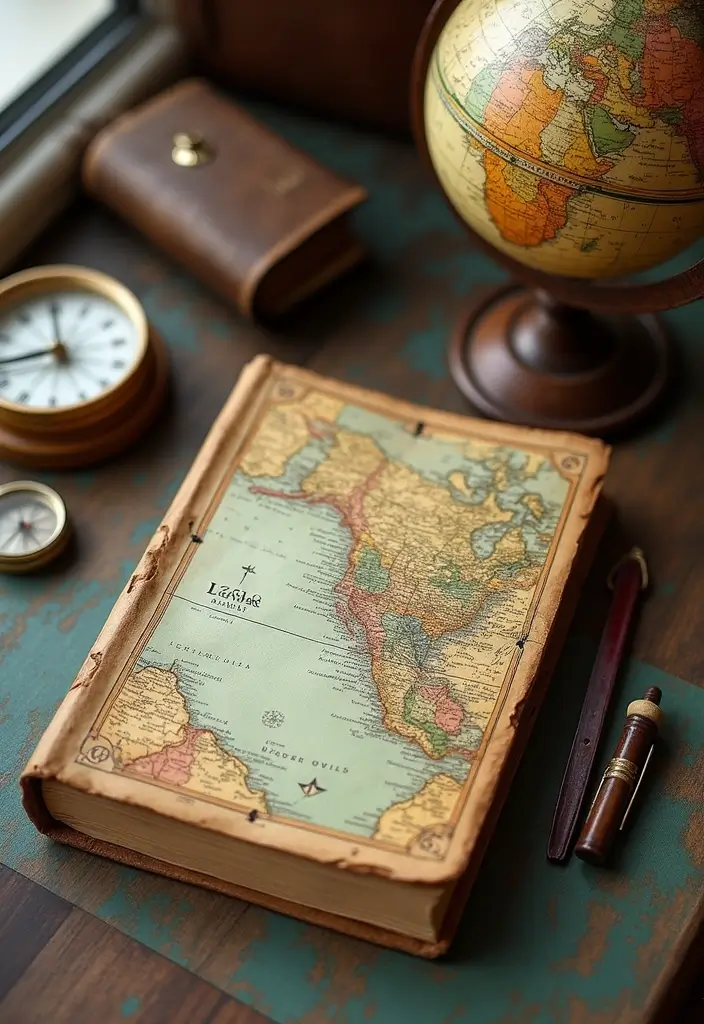 29 Vintage Journal Ideas Simple That Add Classic Style to Your Planning - 6. Vintage Map Journals