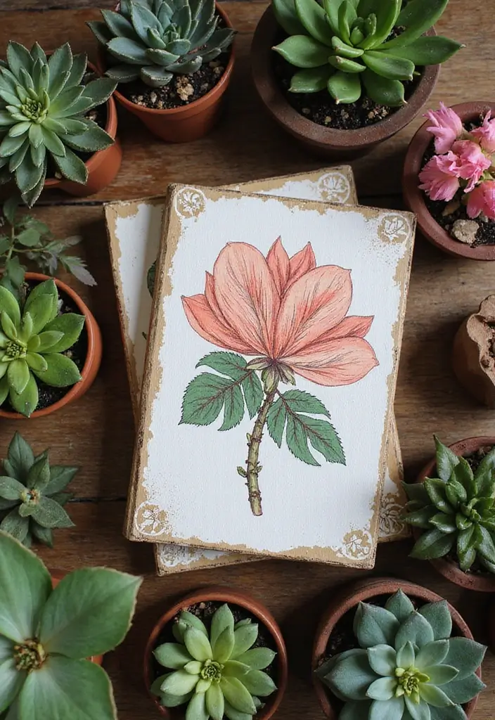 29 Vintage Journal Ideas Simple That Add Classic Style to Your Planning - 7. Painted Wooden Journals