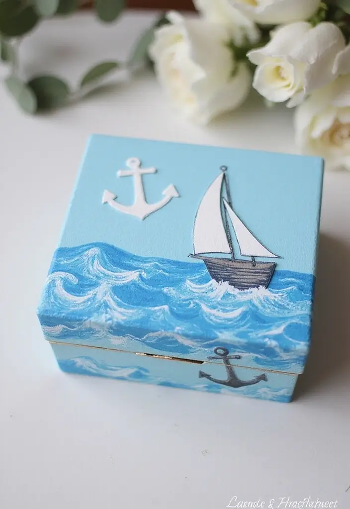29 Wooden Jewelry Box Painting Ideas That Are Stylish and Personalized - 2. Nautical Adventure