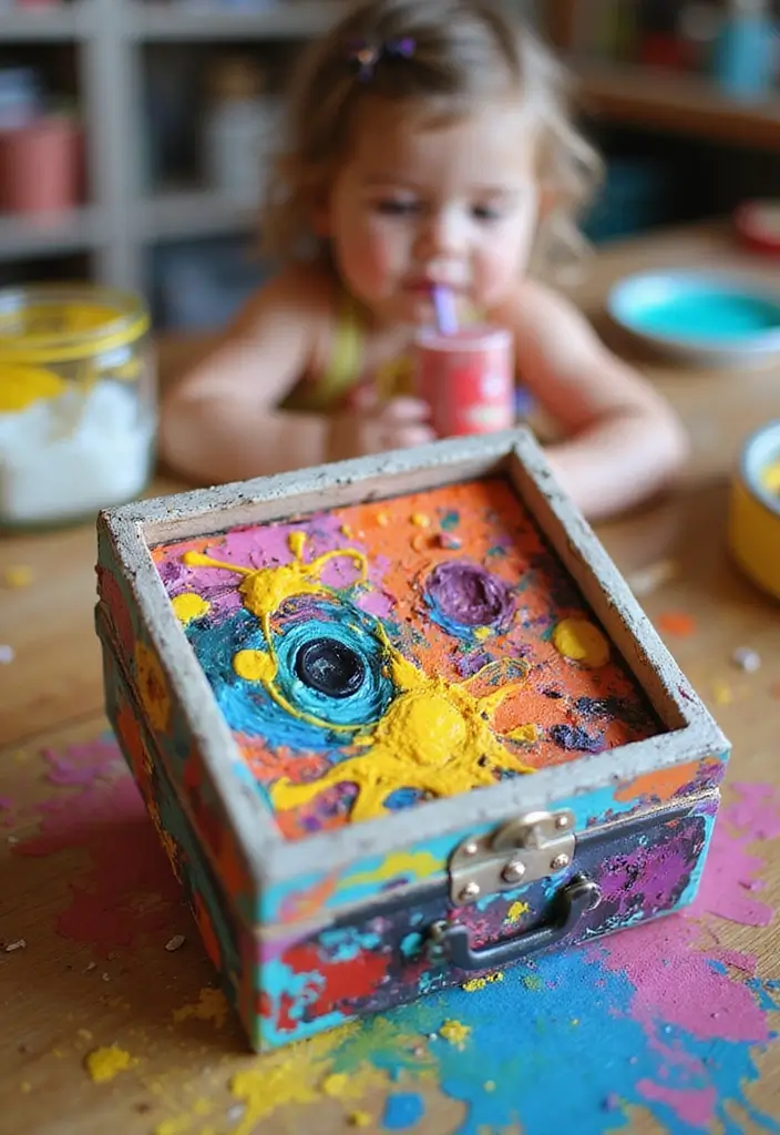 29 Wooden Jewelry Box Painting Ideas That Are Stylish and Personalized - 22. Canvas Art Box