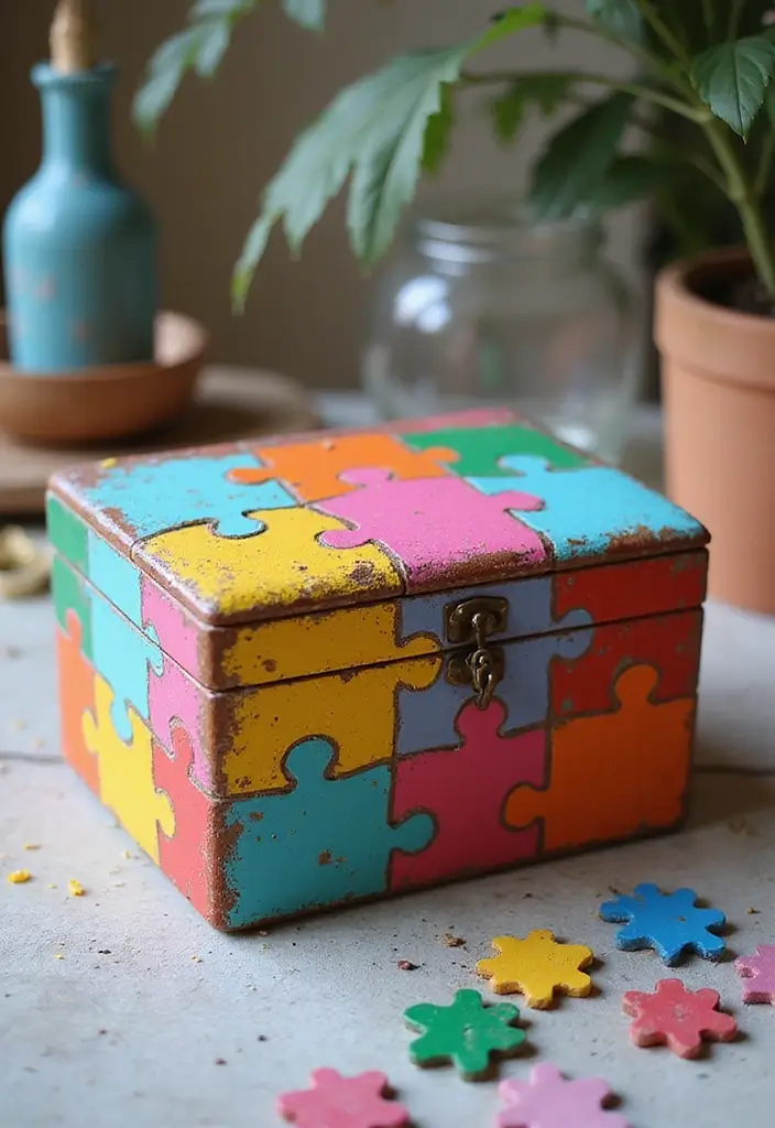 29 Wooden Jewelry Box Painting Ideas That Are Stylish and Personalized - 28. Puzzle Box