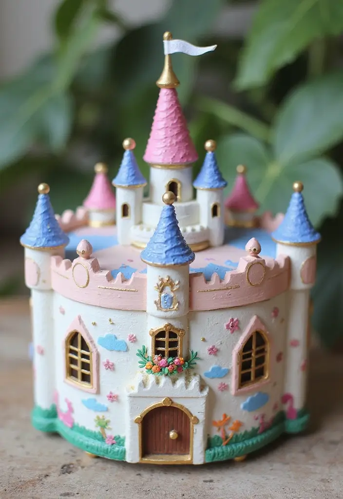 29 Wooden Jewelry Box Painting Ideas That Are Stylish and Personalized - 8. Fairytale Castle