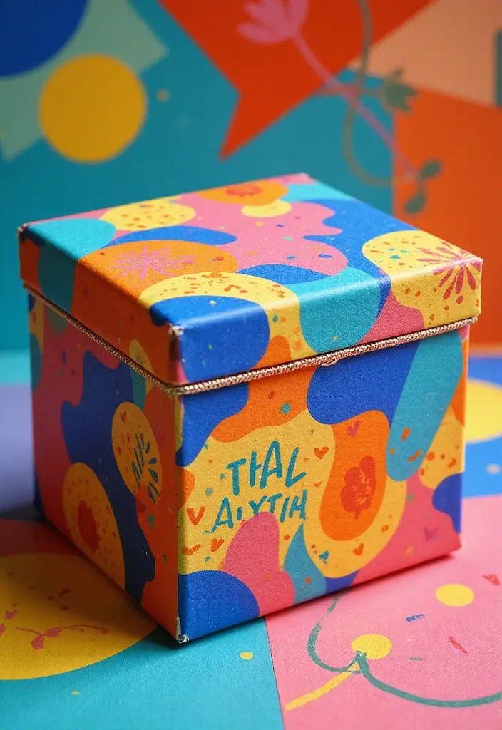 29 Wooden Jewelry Box Painting Ideas That Are Stylish and Personalized - 9. Colorful Abstract Patterns