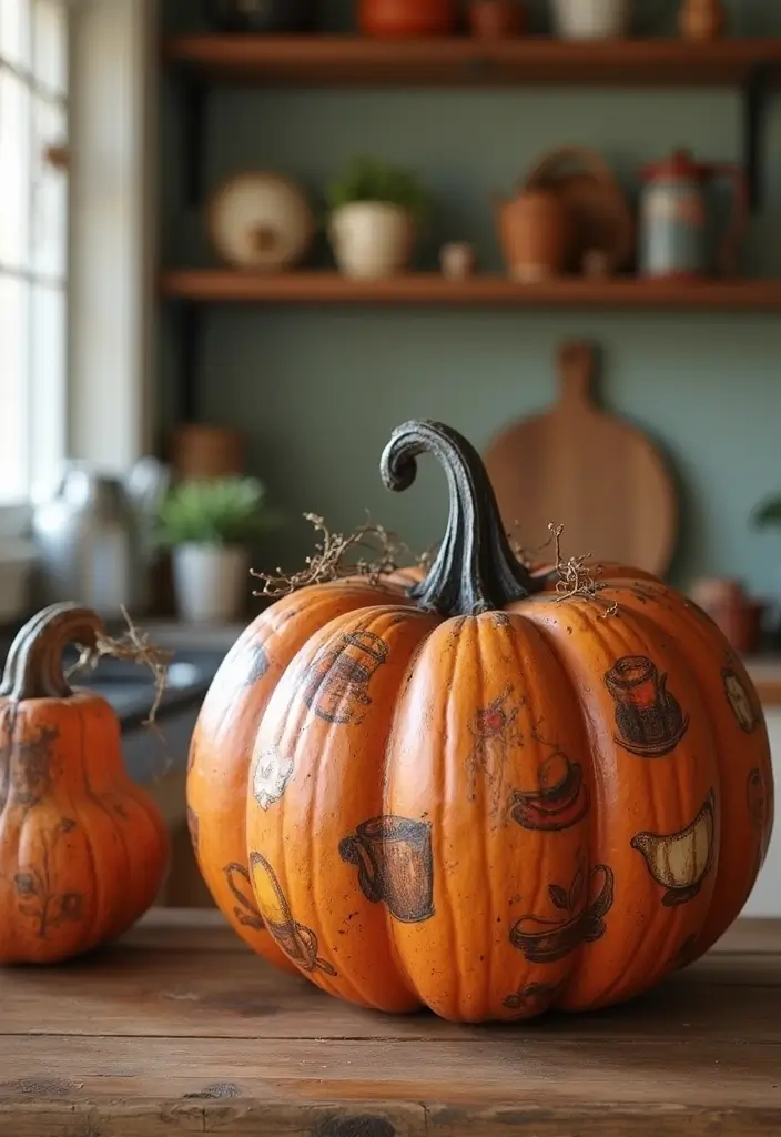 29 Wooden Pumpkin Painting Ideas That Add Rustic Charm to Your Home - 27. Coffee Lover's Pumpkin