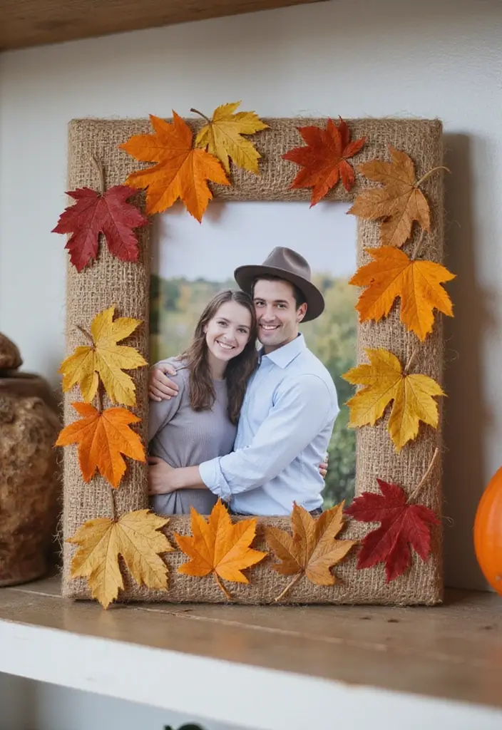 30+ Autumn Craft Ideas For Adults That Make Cozy Seasonal Decor 52 30+ Autumn Craft Ideas For Adults That Make Cozy Seasonal Decor - 10. Fall-Themed Photo Frame