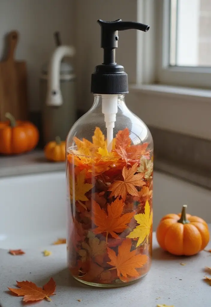 30+ Autumn Craft Ideas For Adults That Make Cozy Seasonal Decor 122 30+ Autumn Craft Ideas For Adults That Make Cozy Seasonal Decor - 22. Autumn-Themed Soap Dispenser