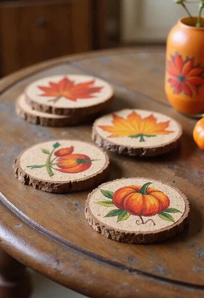 30+ Autumn Craft Ideas For Adults That Make Cozy Seasonal Decor 35 30+ Autumn Craft Ideas For Adults That Make Cozy Seasonal Decor - 7. Autumn Themed Coasters
