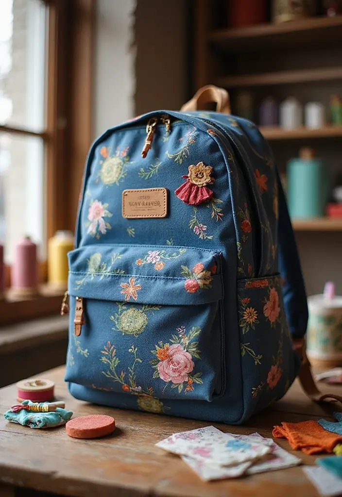 30+ Backpack Decoration Ideas That Make School Bags Cute and Unique - 15. Creative Sewing Patterns