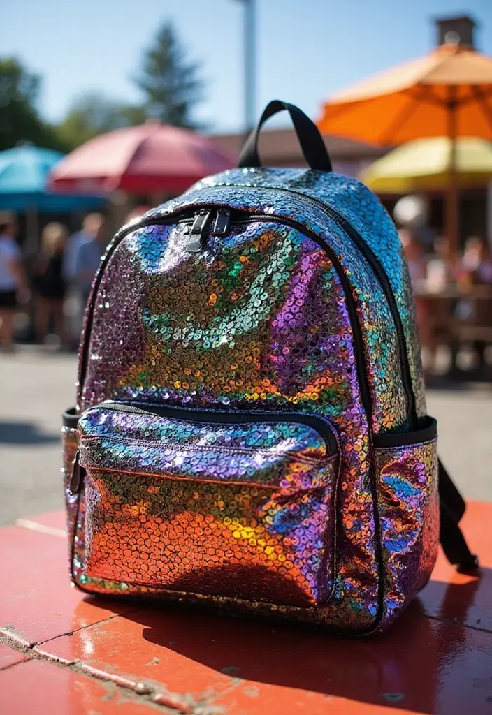 30+ Backpack Decoration Ideas That Make School Bags Cute and Unique - 22. Sparkle with Sequins