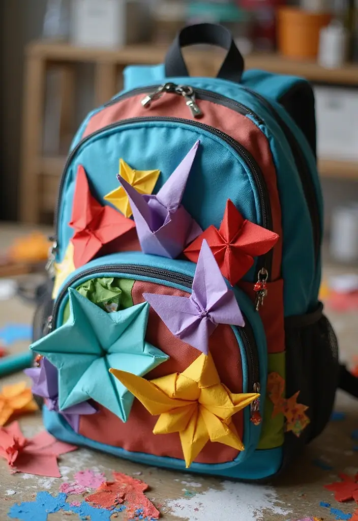 30+ Backpack Decoration Ideas That Make School Bags Cute and Unique - 23. Creative Origami Elements