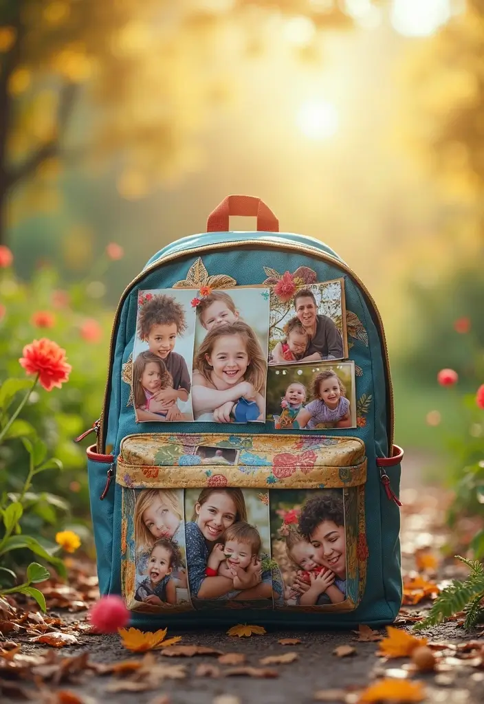 30+ Backpack Decoration Ideas That Make School Bags Cute and Unique - 29. Personalized Photo Collage