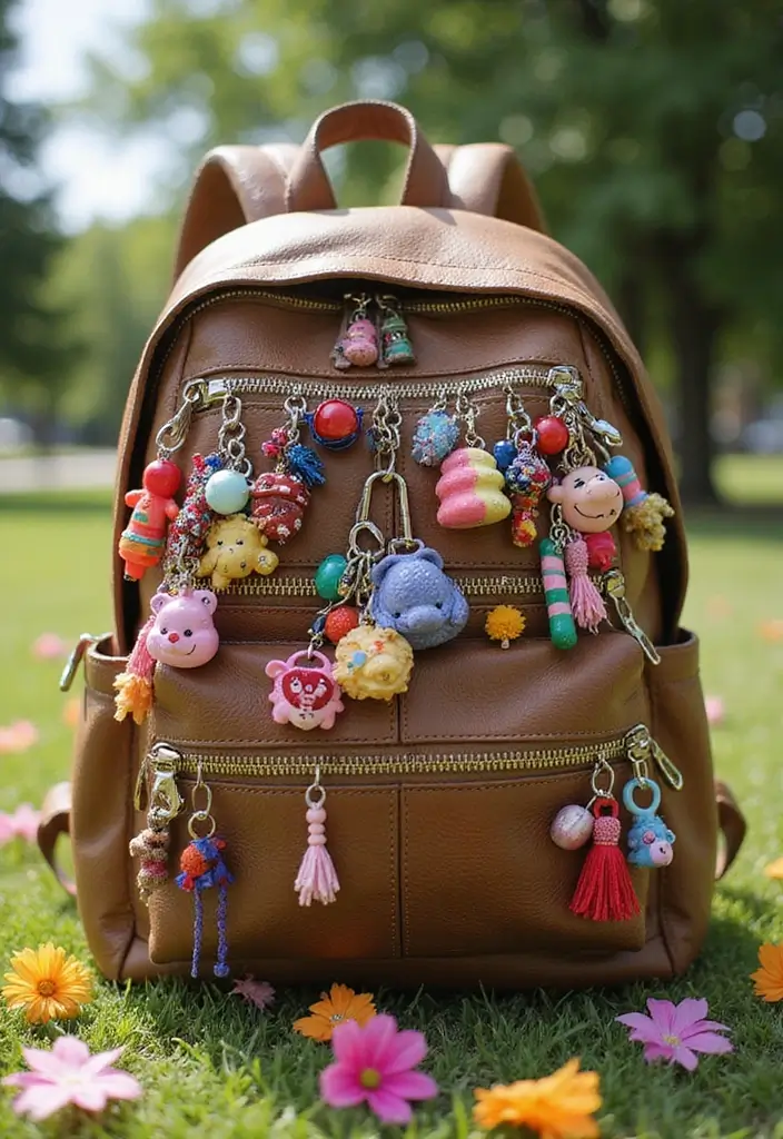 30+ Backpack Decoration Ideas That Make School Bags Cute and Unique - 3. Unique Keychain Creations