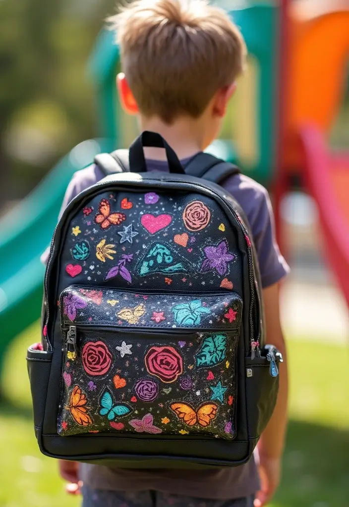 30+ Backpack Decoration Ideas That Make School Bags Cute and Unique - 4. Glittery Temporary Tattoos