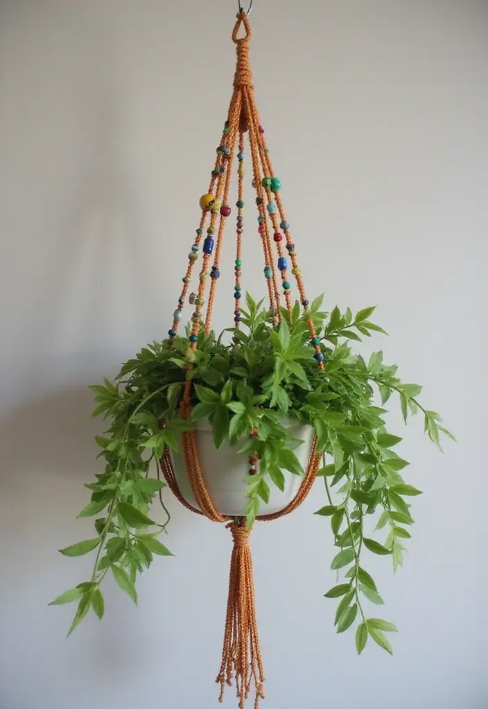 30+ Bead Craft Ideas That Turn Tiny Beads Into Stunning Art - 1. Beaded Plant Hangers