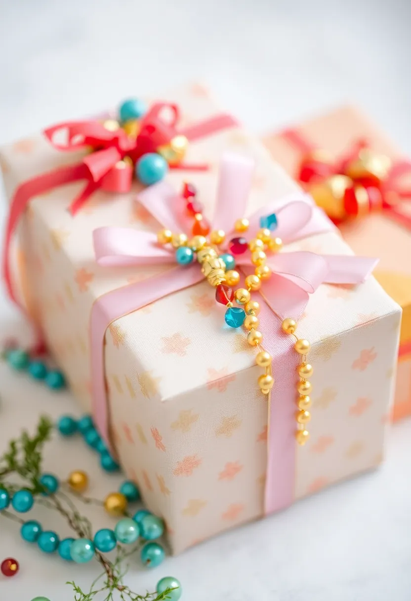 30+ Bead Craft Ideas That Turn Tiny Beads Into Stunning Art - 23. Beaded Gift Wrap