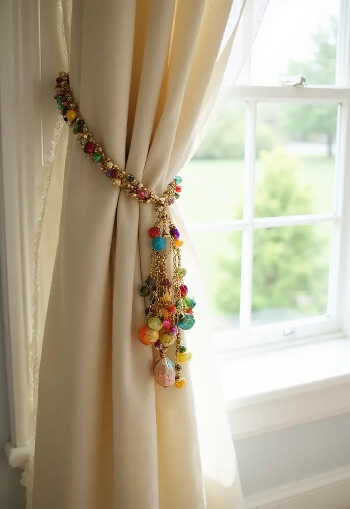 30+ Bead Craft Ideas That Turn Tiny Beads Into Stunning Art - 4. Beaded Curtain Tiebacks