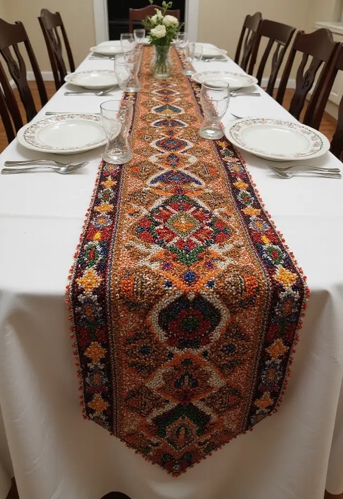 30+ Bead Craft Ideas That Turn Tiny Beads Into Stunning Art - 7. Beaded Table Runners