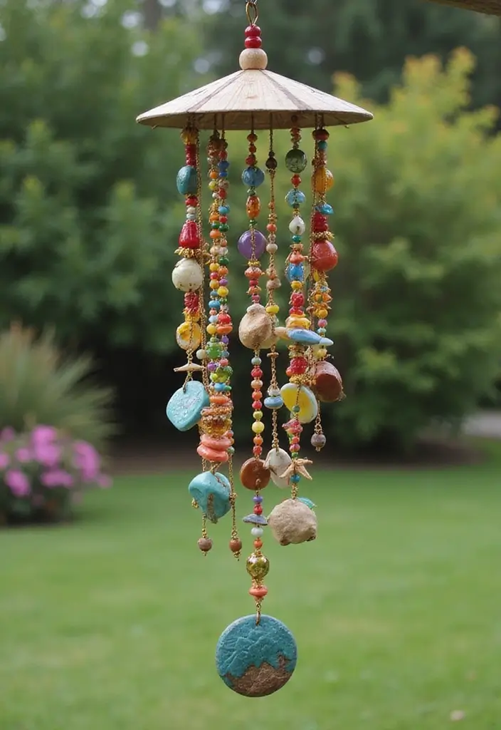 30+ Bead Craft Ideas That Turn Tiny Beads Into Stunning Art - 8. Beaded Wind Chimes