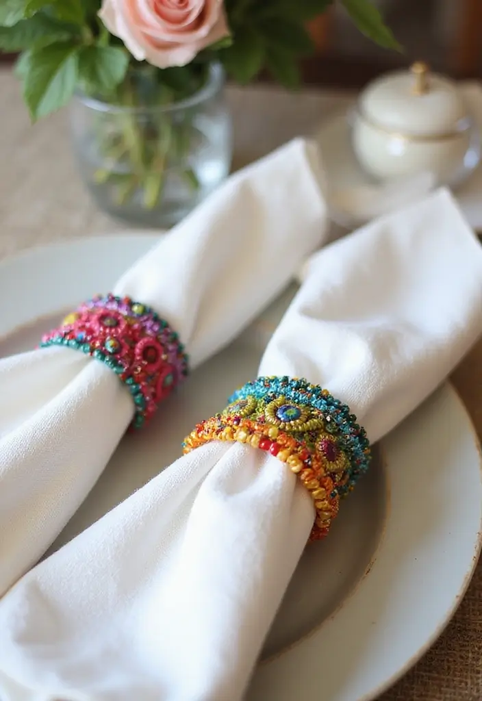 30+ Bead Craft Ideas That Turn Tiny Beads Into Stunning Art - 9. Beaded Napkin Holders