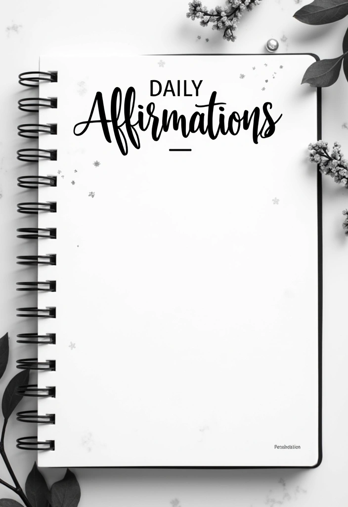 30+ Black and White Journal Ideas That Make Writing Stylish and Chic - 18. Daily Affirmations