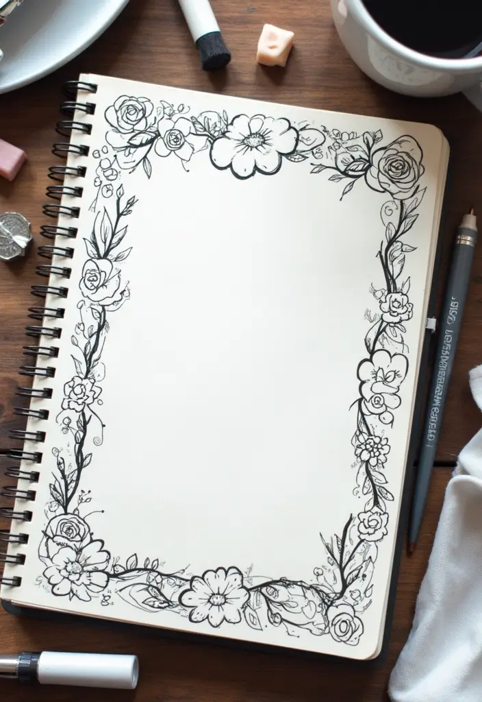 30+ Black and White Journal Ideas That Make Writing Stylish and Chic - 19. Artistic Challenges