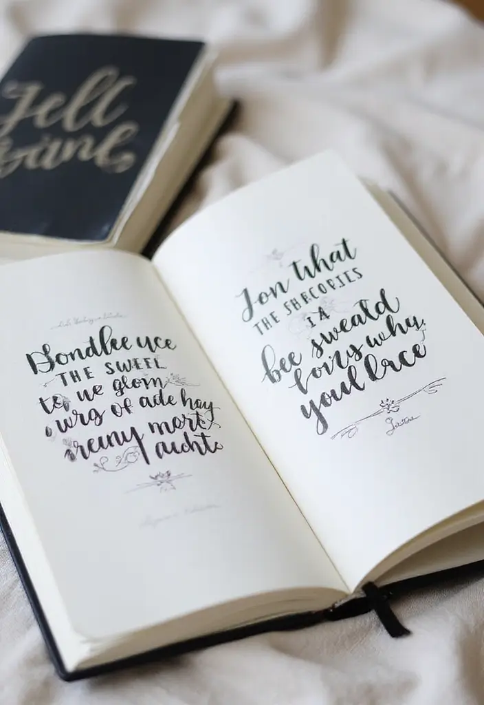 30+ Black and White Journal Ideas That Make Writing Stylish and Chic - 2. Clean Typography Designs