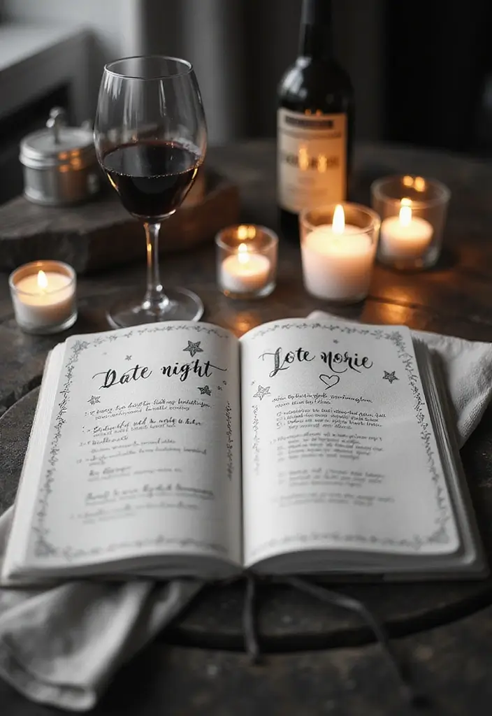30+ Black and White Journal Ideas That Make Writing Stylish and Chic - 28. Stylish Date Night Ideas