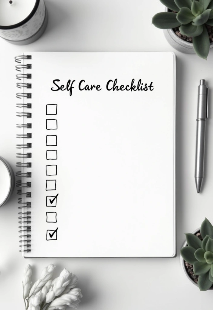 30+ Black and White Journal Ideas That Make Writing Stylish and Chic - 29. Self-Care Checklists