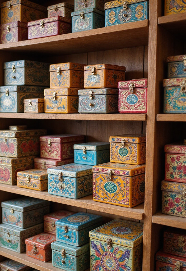 30+ Box Decoration Ideas That Make Storage Stylish and Personalized - 13. Hand-Painted Wooden Boxes