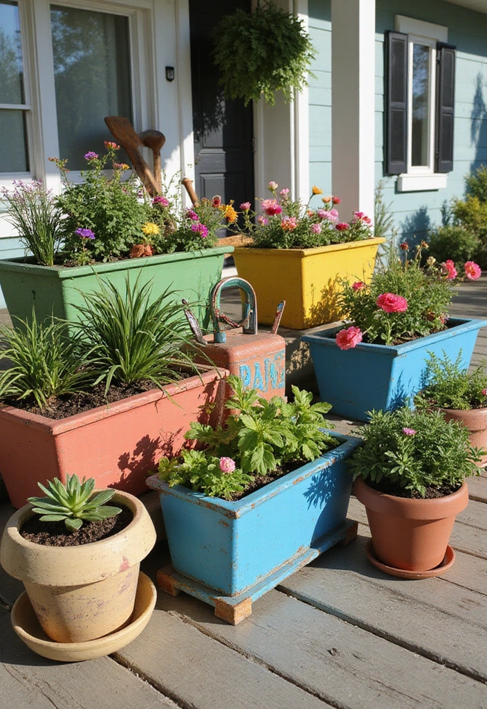 30+ Box Decoration Ideas That Make Storage Stylish and Personalized - 18. Painted Planter Boxes