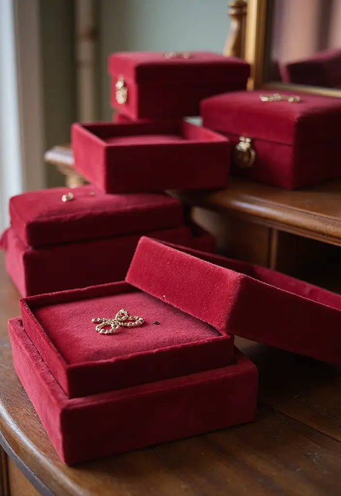 30+ Box Decoration Ideas That Make Storage Stylish and Personalized - 26. Luxurious Velvet Boxes