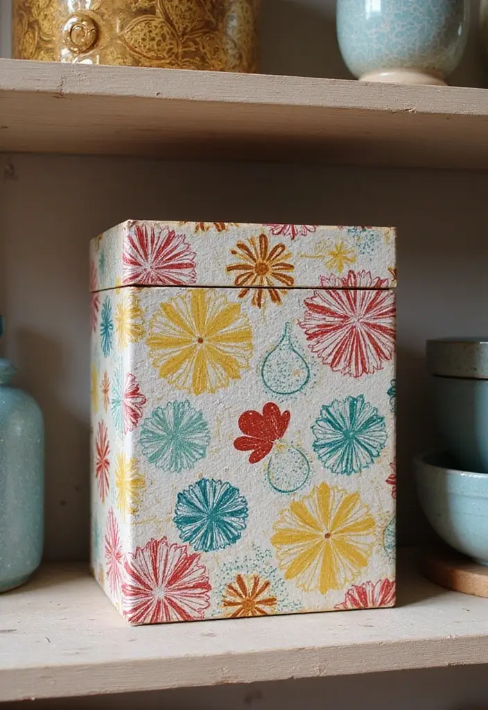 30+ Box Decoration Ideas That Make Storage Stylish and Personalized - 4. Patterned Paper Decoupage