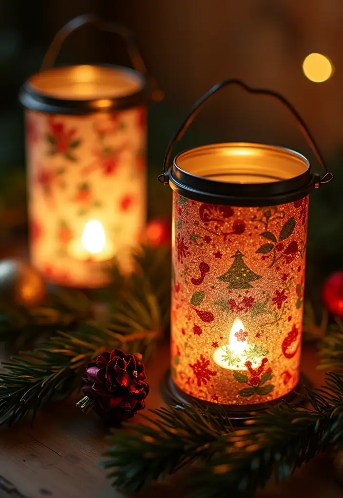 30+ Christmas Craft Ideas That Bring Holiday Cheer to Your Home - 1. Upcycled Tin Can Lanterns