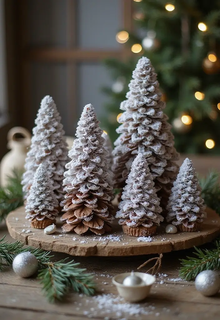 30+ Christmas Craft Ideas That Bring Holiday Cheer to Your Home - 11. Snowy Pinecone Trees