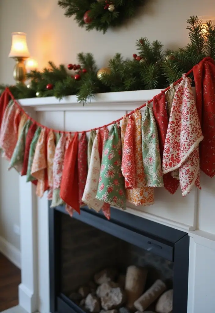 30+ Christmas Craft Ideas That Bring Holiday Cheer to Your Home - 12. Fabric Scrap Garland