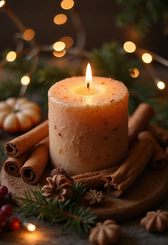 30+ Christmas Craft Ideas That Bring Holiday Cheer to Your Home - 13. Cinnamon Stick Candles