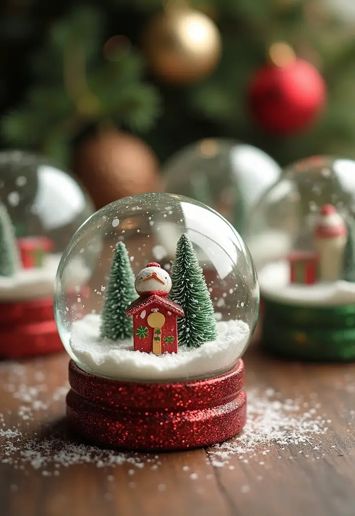30+ Christmas Craft Ideas That Bring Holiday Cheer to Your Home - 14. Recycled Bottle Snow Globes