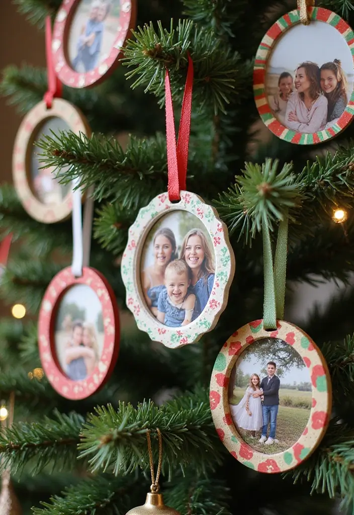 30+ Christmas Craft Ideas That Bring Holiday Cheer to Your Home - 18. Holiday Photo Frame Ornaments