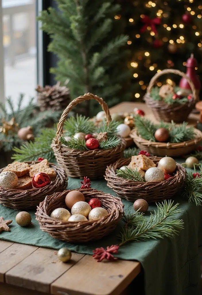 30+ Christmas Craft Ideas That Bring Holiday Cheer to Your Home - 24. Pine Needle Baskets
