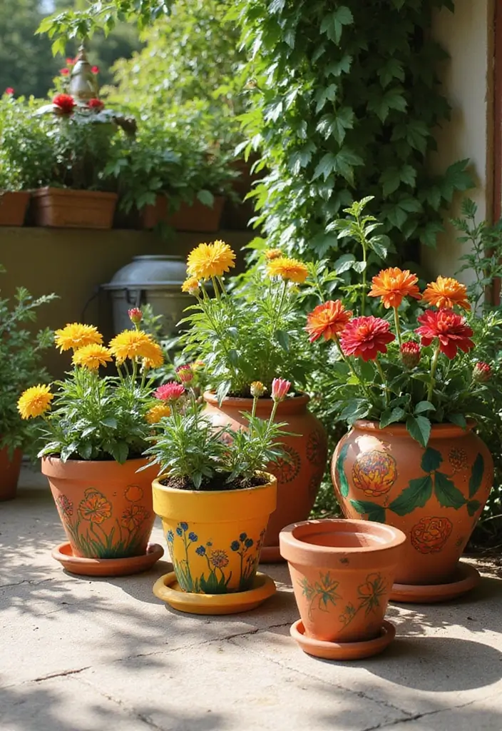 30+ Craft Ideas Summer That Keep Kids and Adults Entertained - 1. Painted Flower Pots