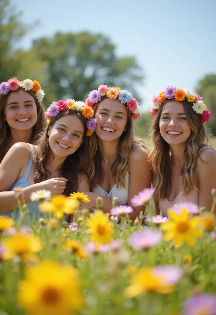 30+ Craft Ideas Summer That Keep Kids and Adults Entertained - 16. Flower Crown Making