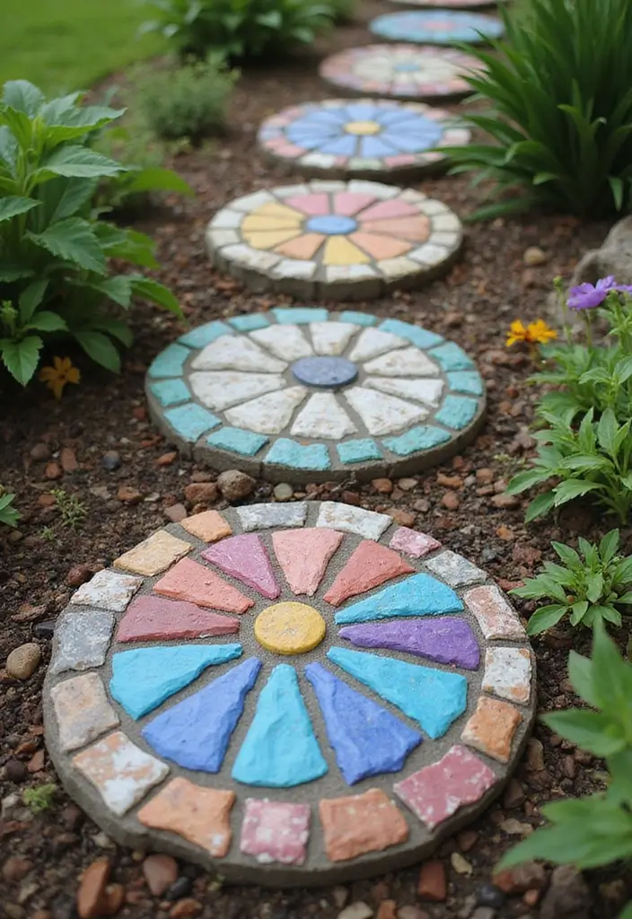 30+ Craft Ideas Summer That Keep Kids and Adults Entertained - 2. Mosaic Stepping Stones