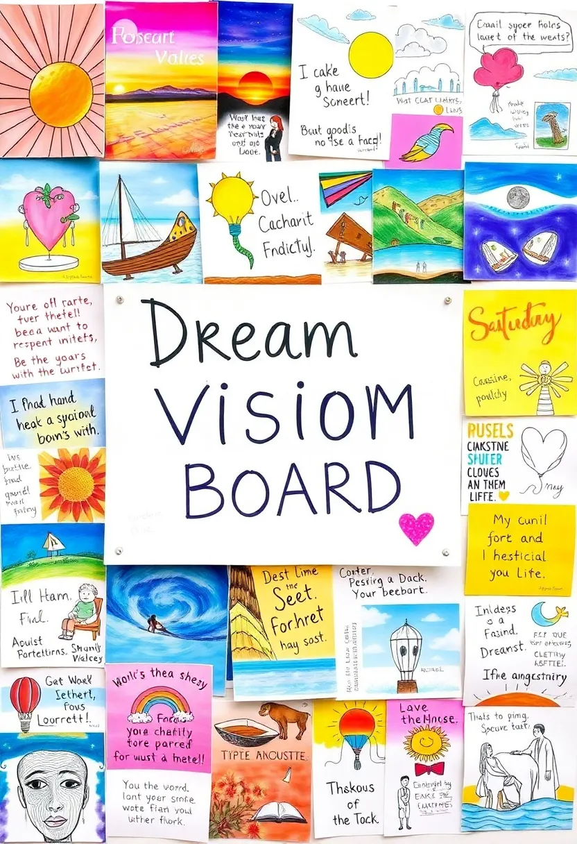 30+ Cute Journal Ideas That Are Fun, Creative, and Aesthetic - 24. Vision Board Pages