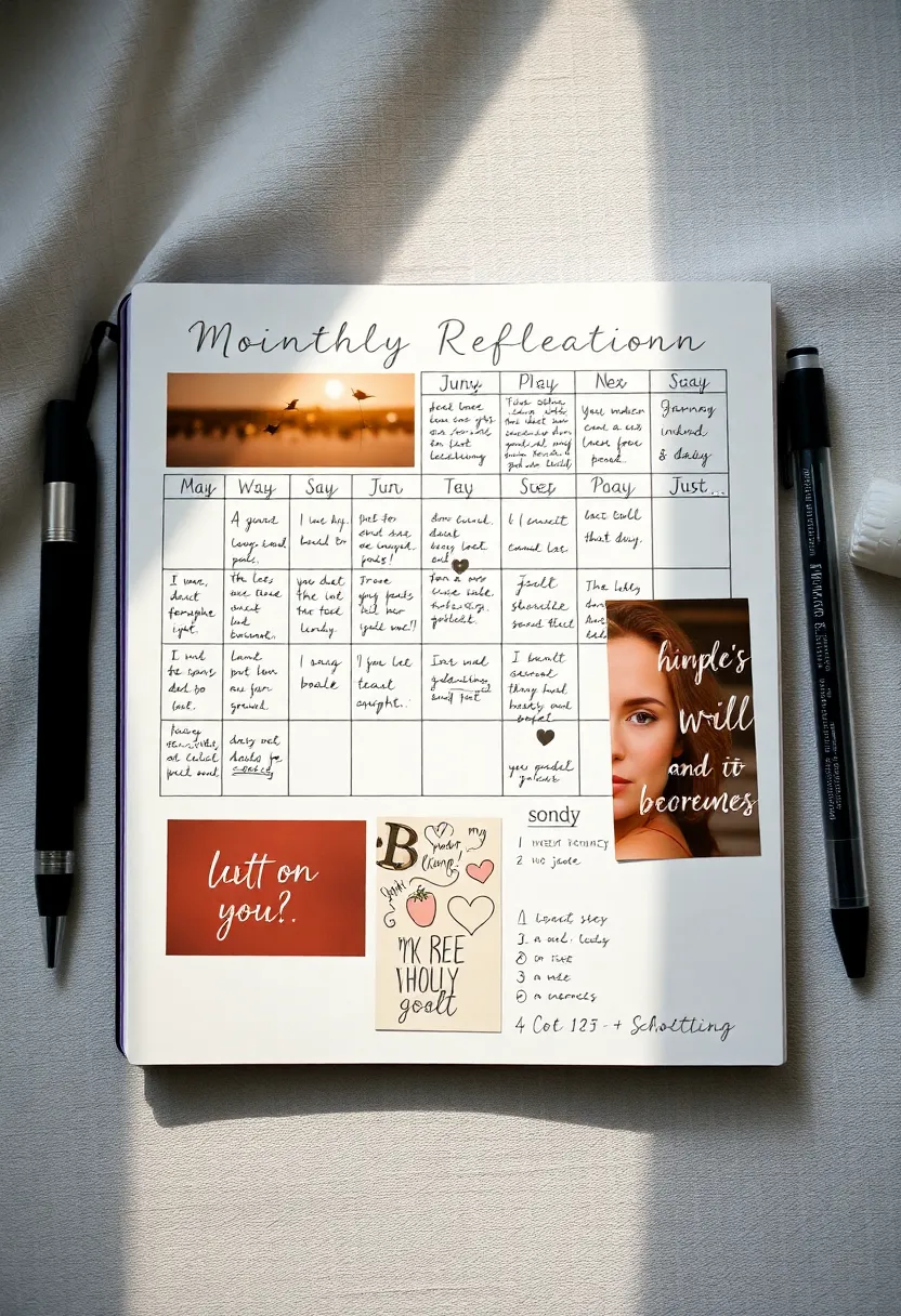 30+ Cute Journal Ideas That Are Fun, Creative, and Aesthetic - 27. Monthly Reflections