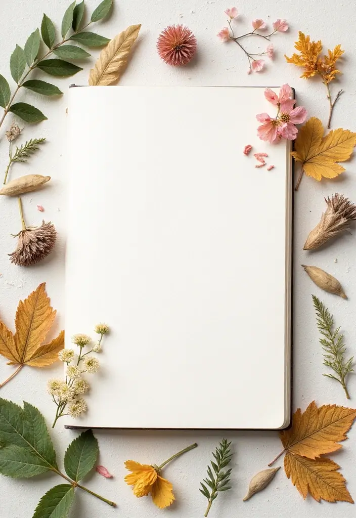 30+ Cute Journal Ideas That Are Fun, Creative, and Aesthetic - 4. Nature Impressions