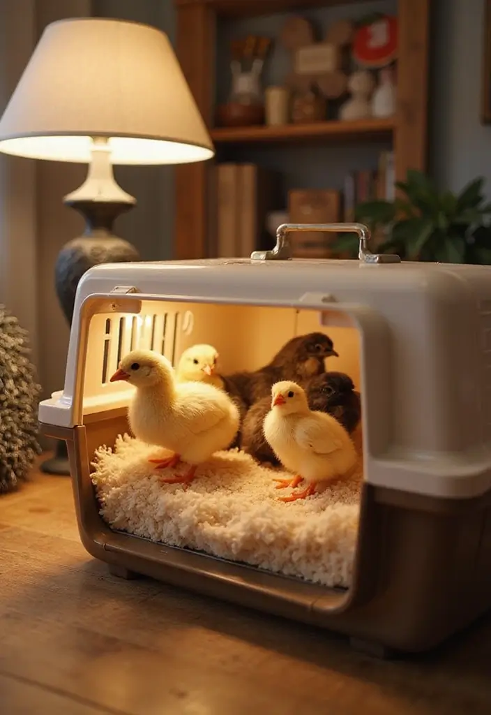 30+ DIY Brooder Box Ideas For Creative Pet Projects - 20. Luxury Pet Carrier Brooder