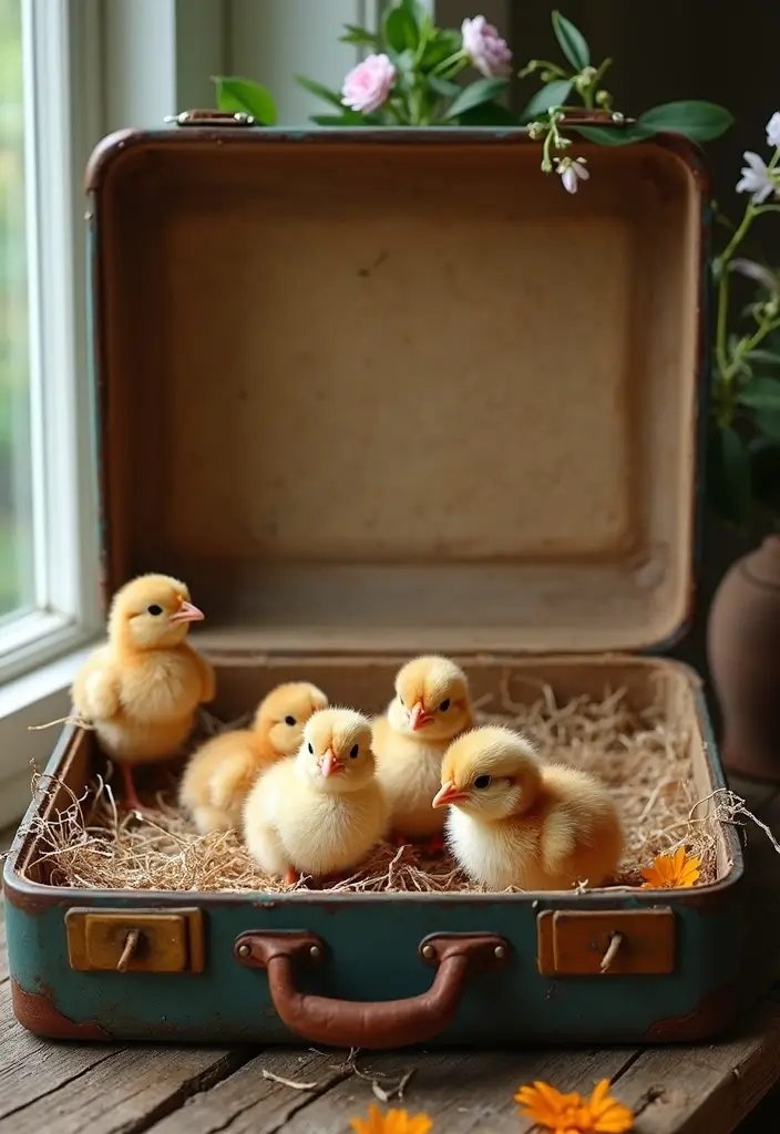 30+ DIY Brooder Box Ideas For Creative Pet Projects - 6. Vintage Suitcase Brooder