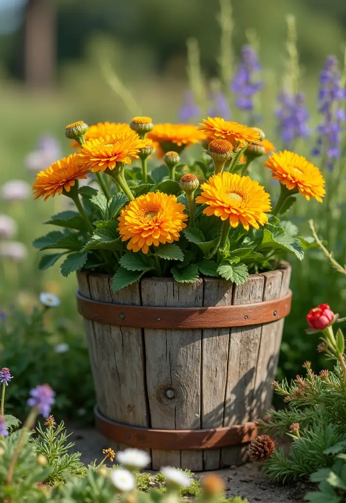 30+ DIY Flower Pot Painting Ideas That Make Gardens Bright and Fun - 12. Rustic Farmhouse Style