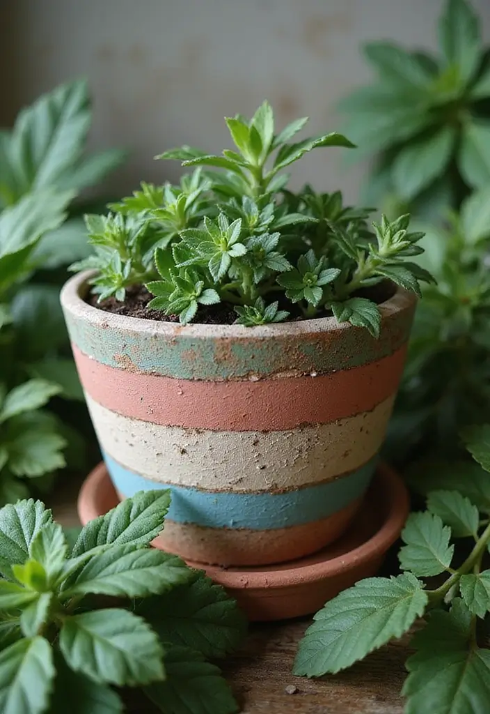 30+ DIY Flower Pot Painting Ideas That Make Gardens Bright and Fun - 23. Layering Techniques for Depth