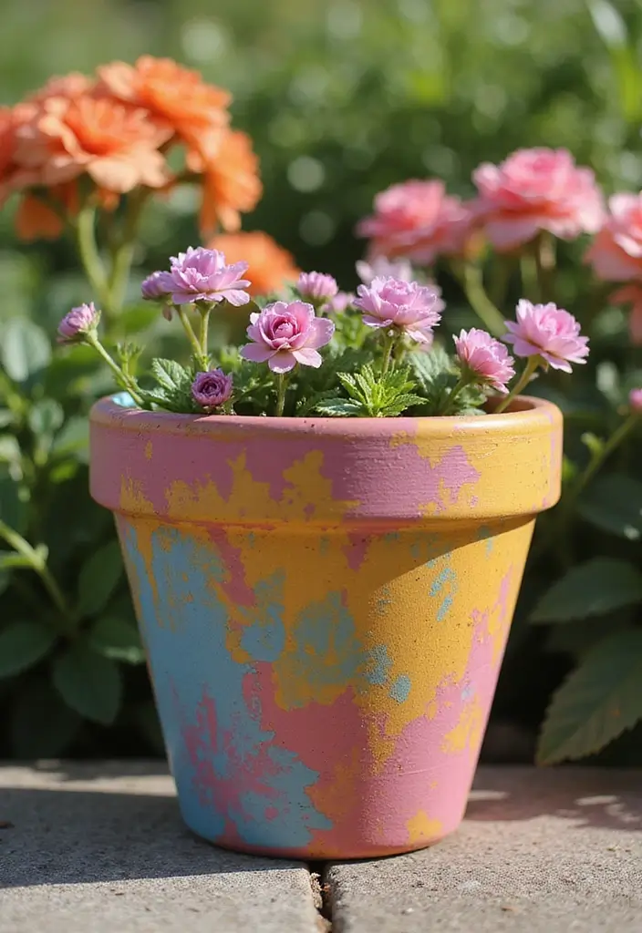 30+ DIY Flower Pot Painting Ideas That Make Gardens Bright and Fun - 24. Color-Changing Pots